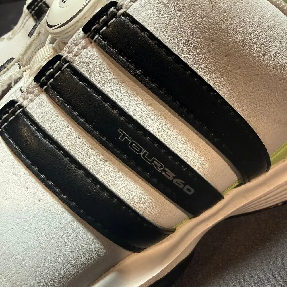 Adidas Junior Tour360 24 BOA Golf Shoes IF0268 White Black Green Spark Size 5